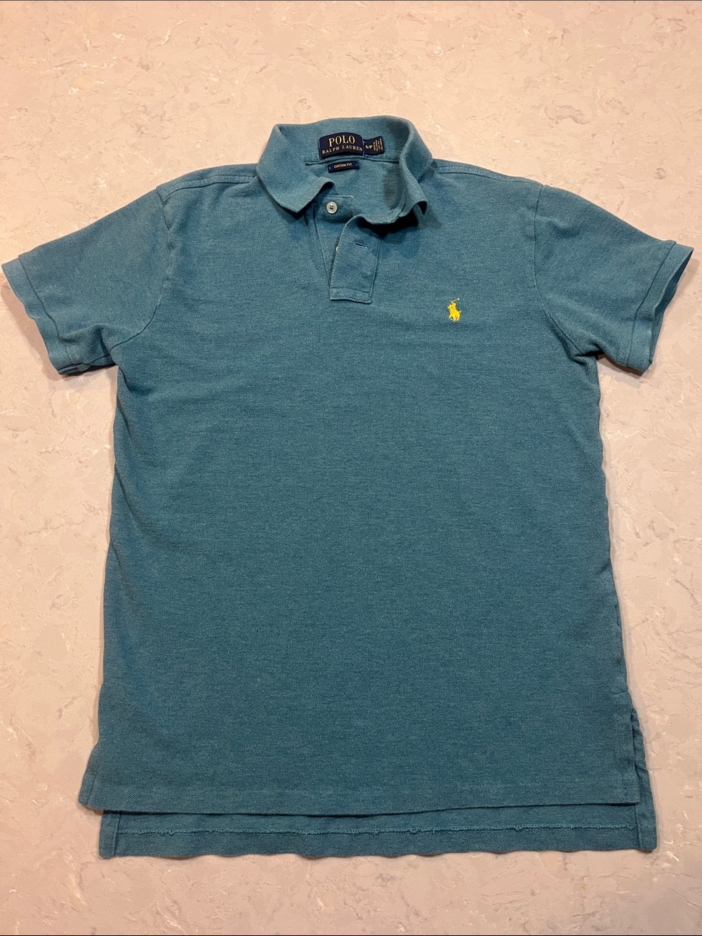 Polo by Ralph Lauren Teal Green Short-Sleeve Polo with Yellow Logo